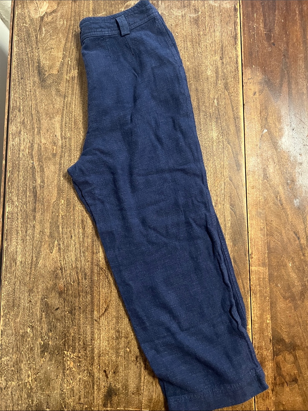 Free People Navy Casual Linen-Blend Pants - Size 12💙